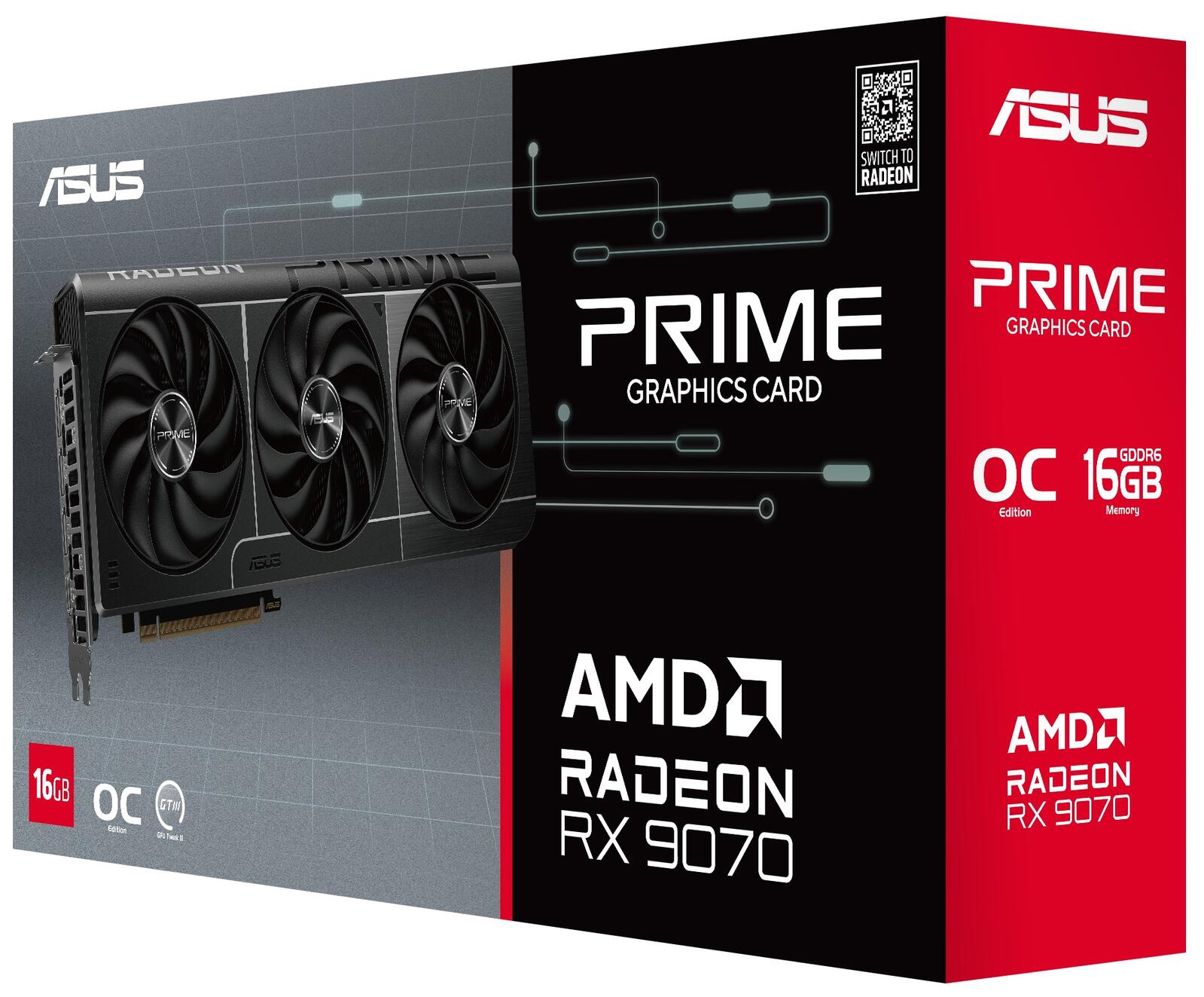 AMD ASUS Prime Radeon RX 9070 OC Edition 16GB GDDR6 Nero