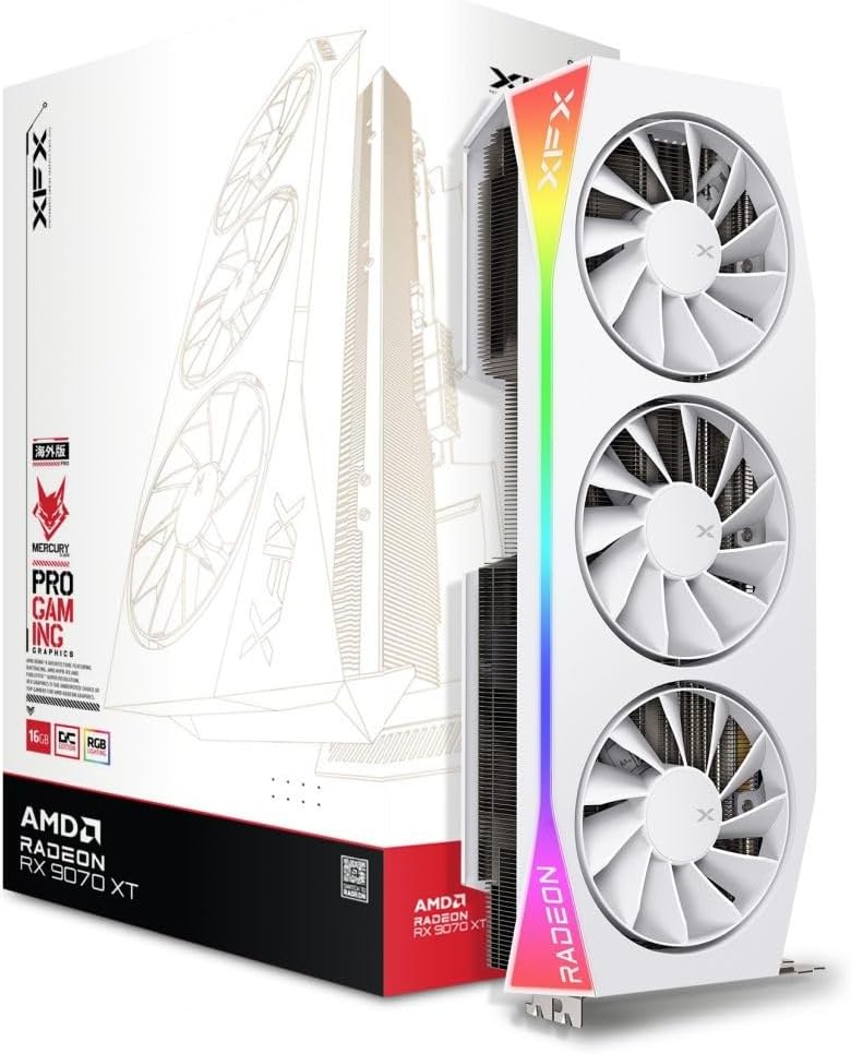 XFX Radeon RX 9070XT MERCURY Gaming RGB 16GB OC White