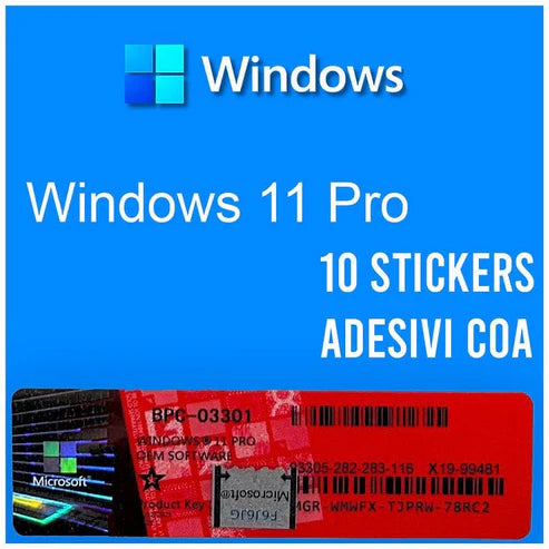 Microsoft Windows 11 Pro Professional Coa Sticker 10pz