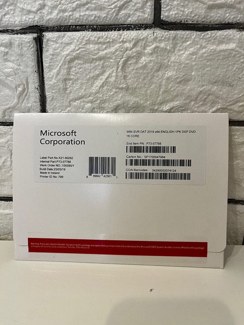 Microsoft Windows Server 2019 Datacenter BOX Fisico