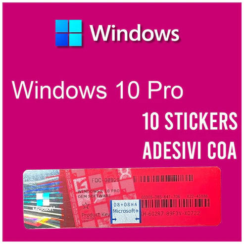 Microsoft Windows 10 Pro Professional Coa Sticker 10pz