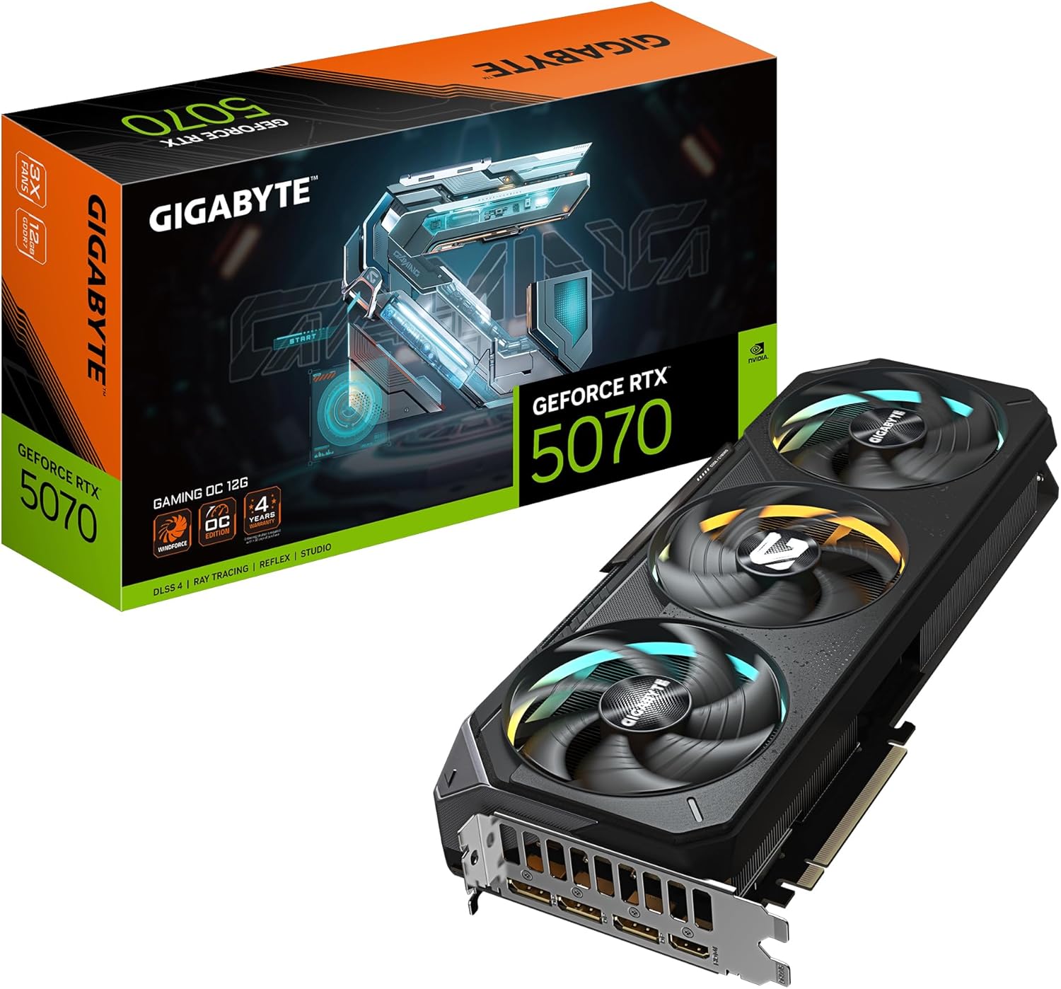 Gigabyte Nvidia GeForce RTX 5070 Gaming OC 12GB GDDR7 Nero