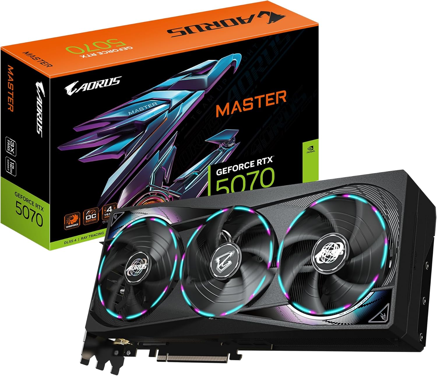 Gigabyte Aorus Nvidia GeForce RTX 5070 Master 12G 12GB GDDR7 Nero