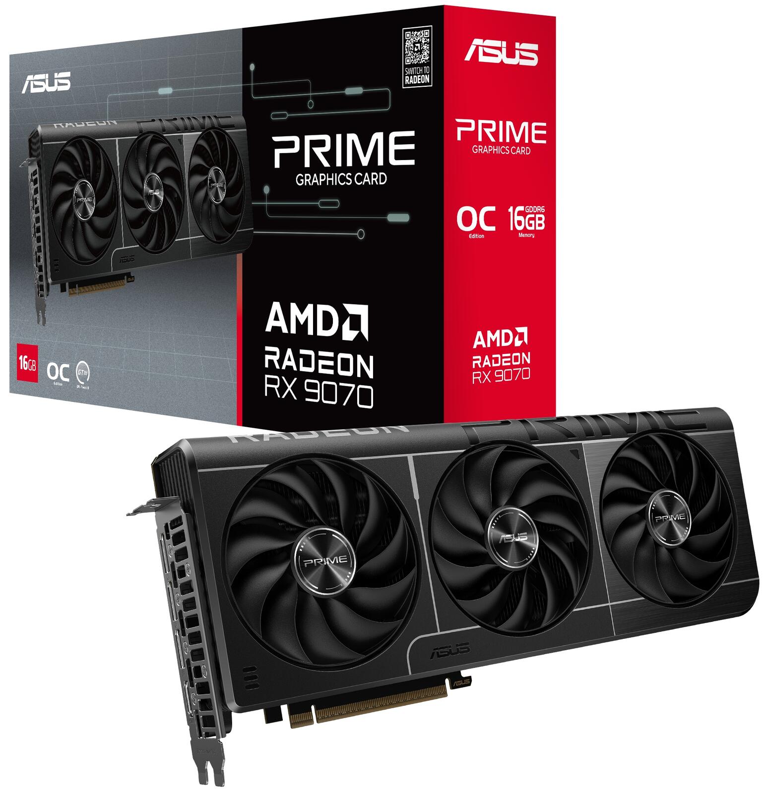 AMD ASUS Prime Radeon RX 9070 OC Edition 16GB GDDR6 Nero