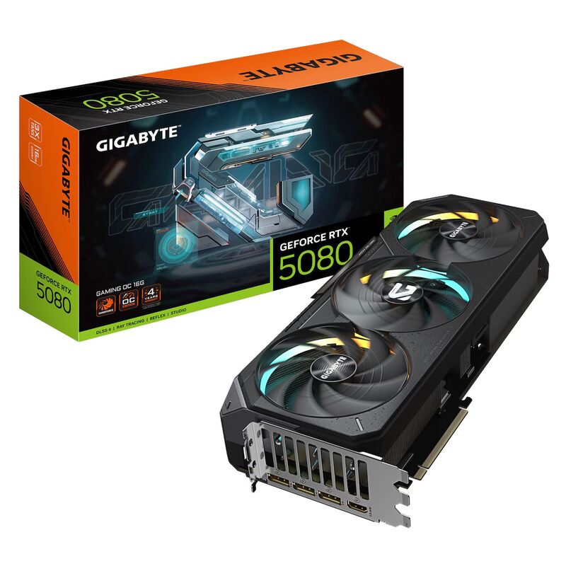 GIGABYTE GeForce RTX 5080 Gaming OC 16GB GDDR7 DLSS4 1*HDMI/3*DisplayPort PCi Ex 5.0 16x