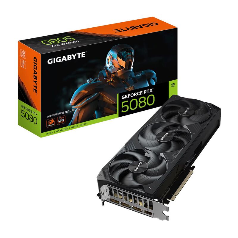 GIGABYTE GeForce RTX 5080 Windforce OC SFF 16GB GDDR7 DLSS4 1*HDMI/3*DisplayPort PCi Ex 5.0 16x