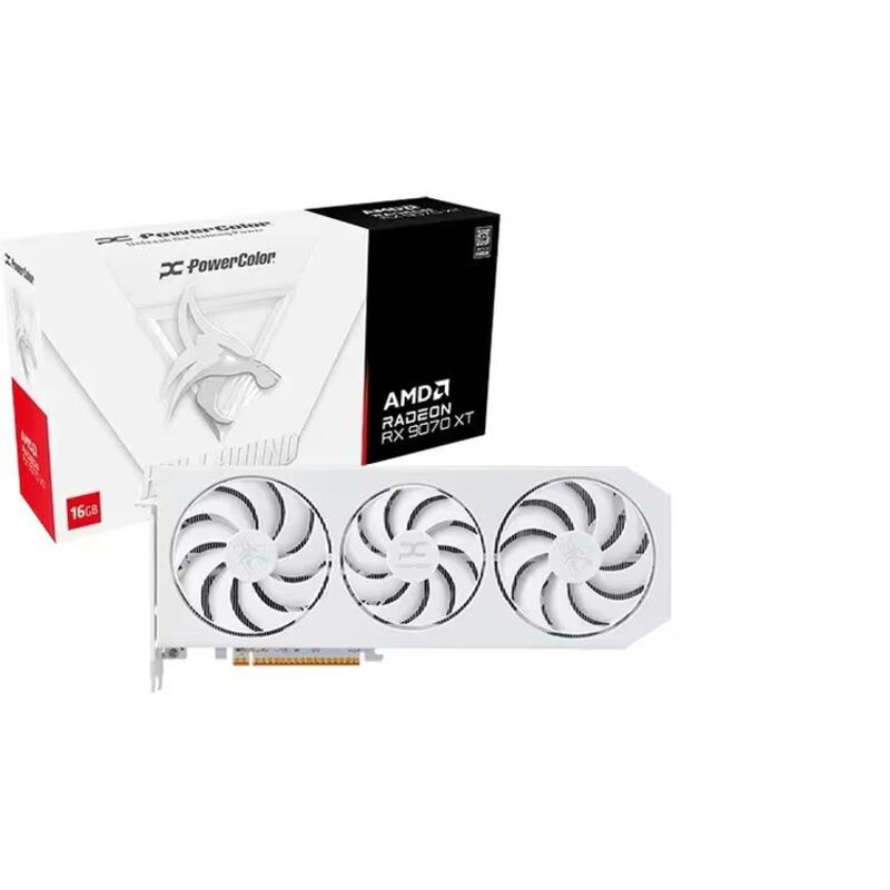 PowerColor Hellhound Spectral White Radeon RX 9070 XT 16GB GDDR6 HDMI/3*DisplayPort PCi Ex 5.0 16x
