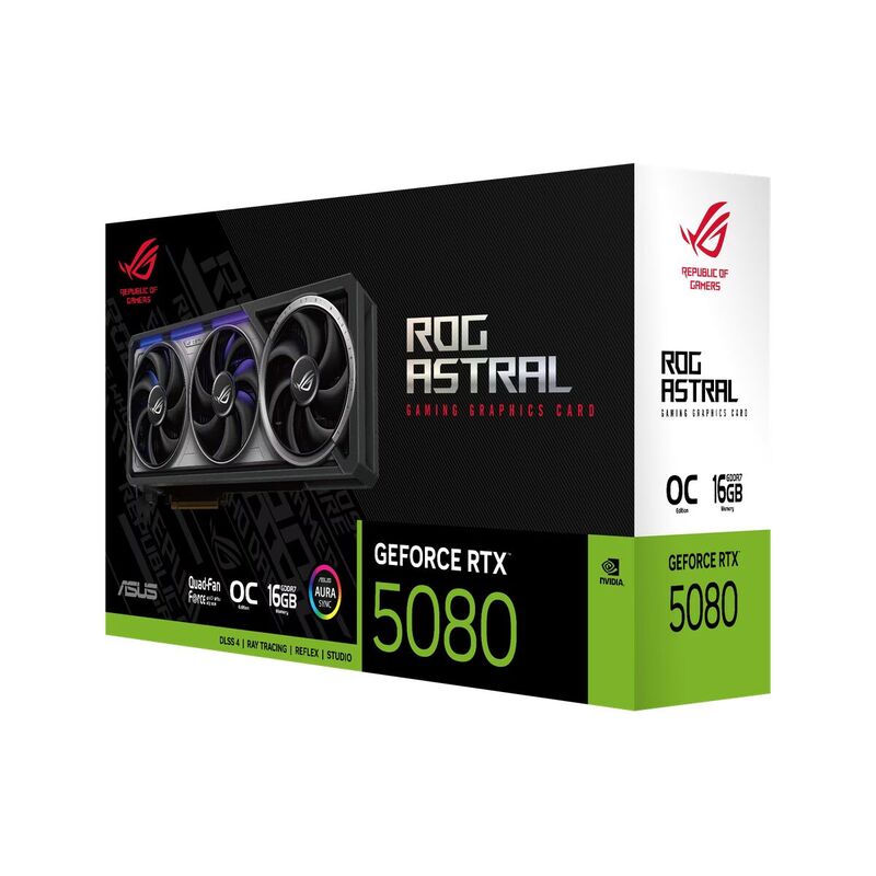 ASUS ROG Astral GeForce RTX 5080 OC Edition 16GB GDDR7 DLSS4 2*HDMI/3*DP PCi Ex 5.0 16x