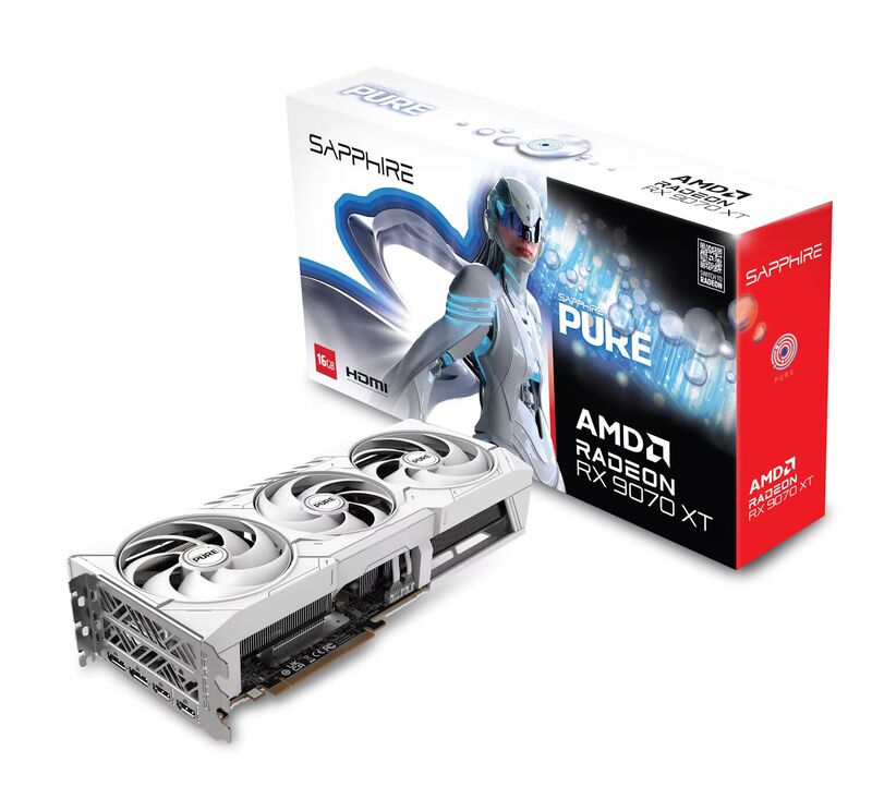 AMD Sapphire PURE Radeon RX 9070 XT 16GB GDDR6 Bianco