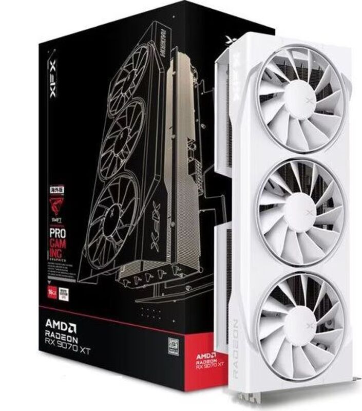 XFX Swift AMD Radeon RX 9070 XT White Triple Fan Gaming Edition 16GB