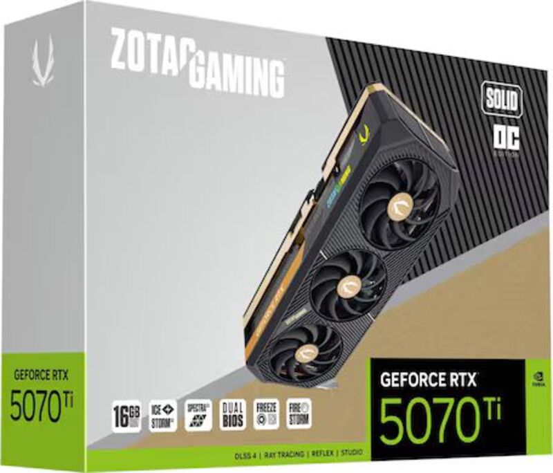 Zotac GeForce RTX 5070 Ti SOLID OC 16GB GDDR7 DLSS4 1*HDMI/3*DisplayPort PCi Ex 5.0 16x
