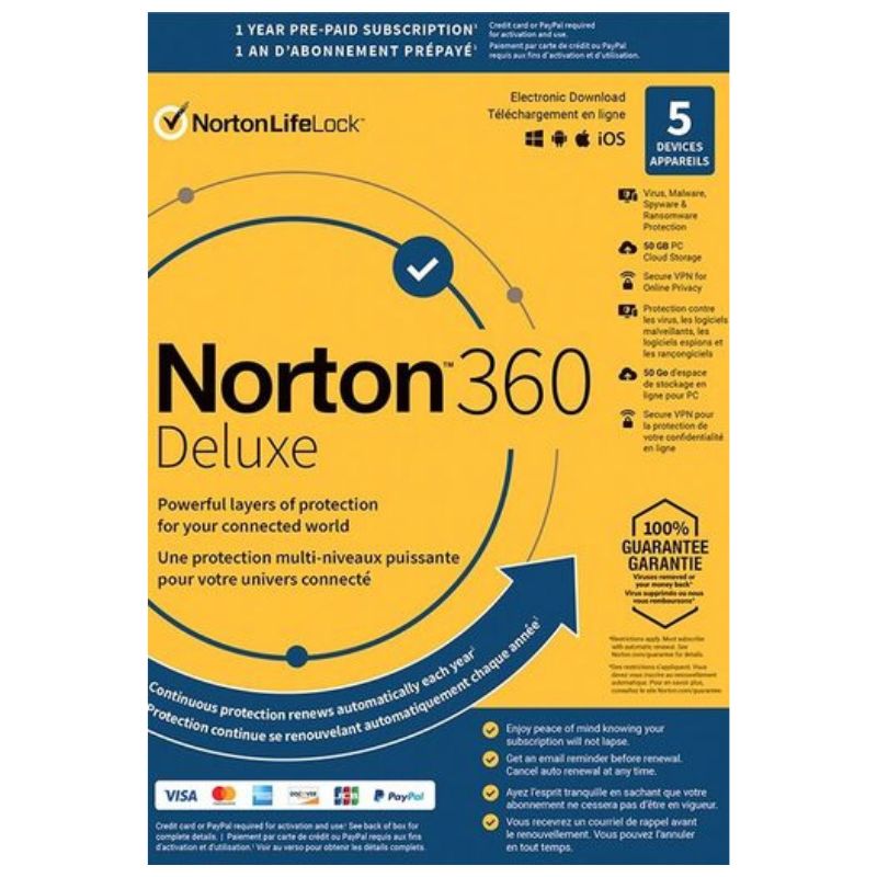 Norton 360 Deluxe | 1 User | 5 Devices | 1 years