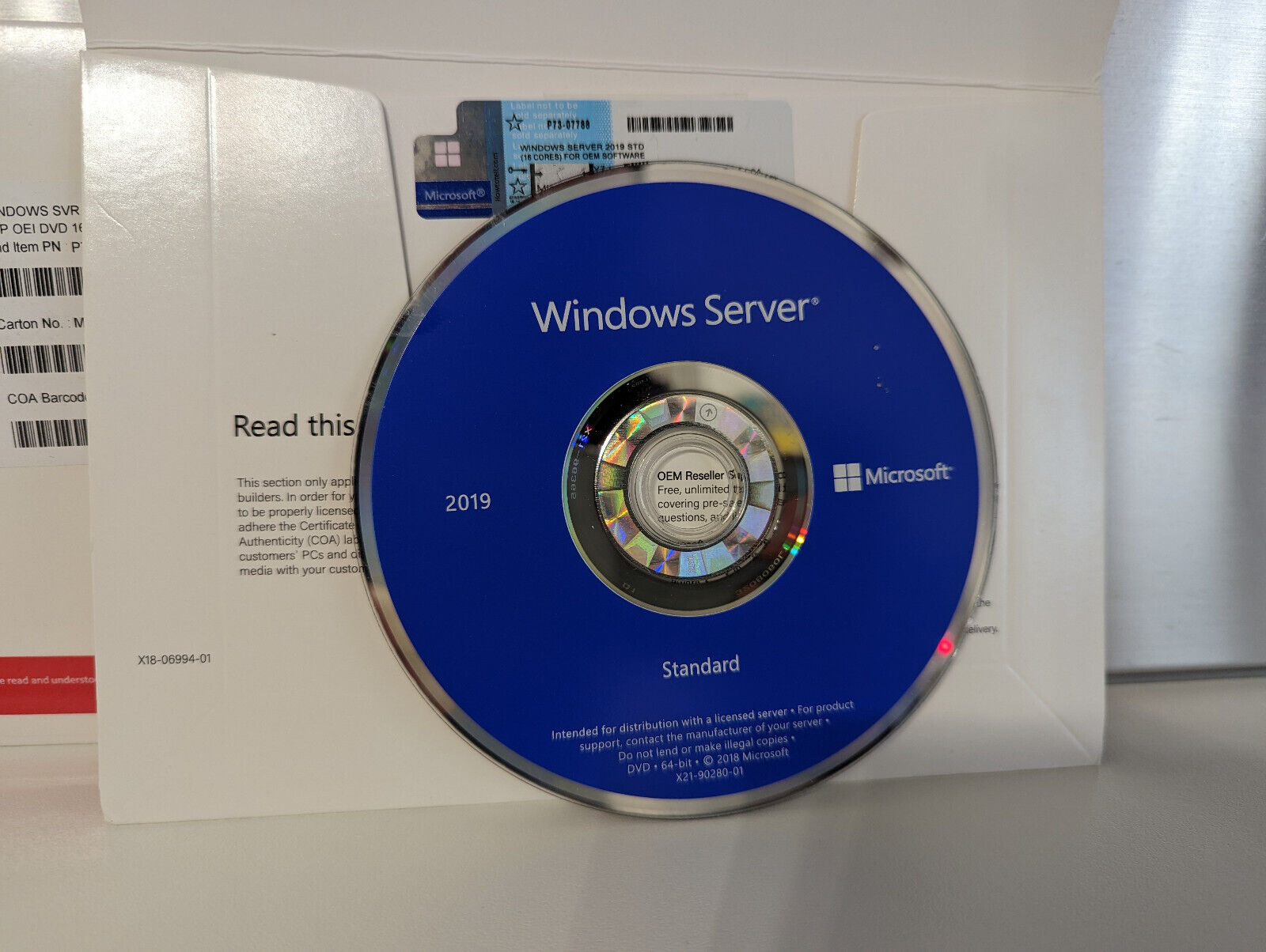 Microsoft Windows Server 2019 Standard BOX Fisico